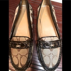 COACH  Brown logo Loafers Sz 7